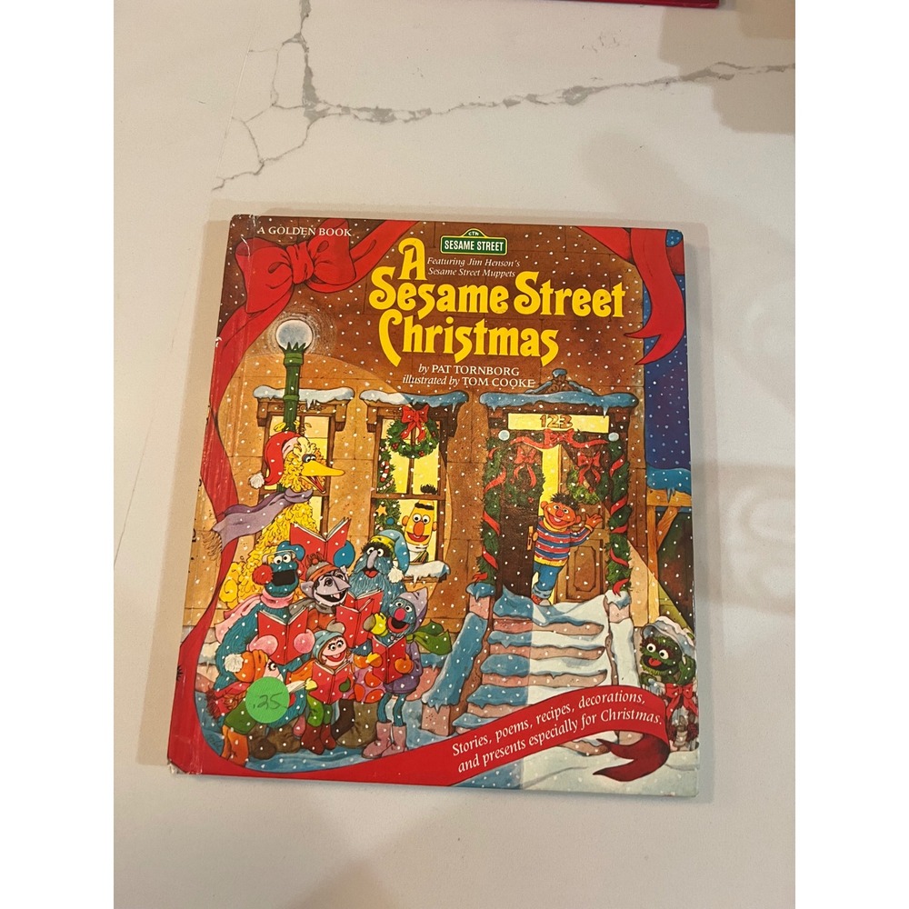 Vintage 1982 Sesame Street Christmas Golden Book Hardcover Pat Tornborg Muppets
